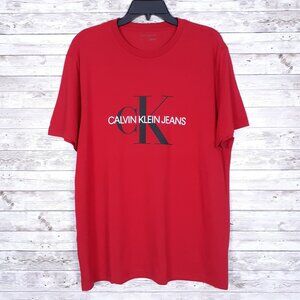 Calvin Klein Mens Tee L Shirt Red Short Sleeved 526